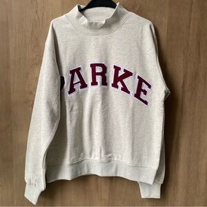 Mock-Neck Sweatshirt with Burgundy Collegiate Appliqué